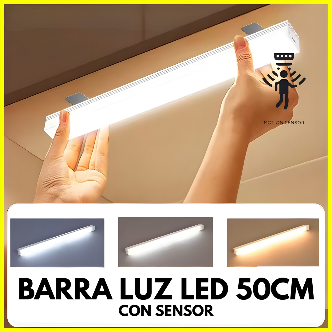 BARRA LUZ LED 50CM CON SENSOR – Iluminación automática, ahorro de energía y visibilidad inteligente